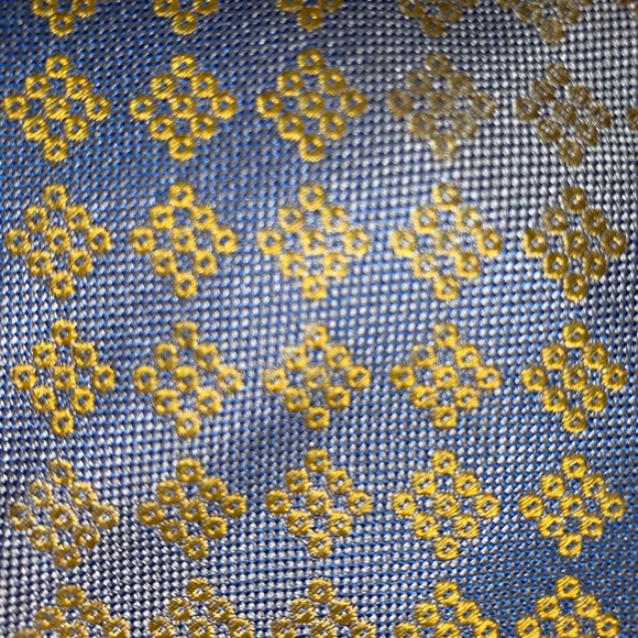 authentic BURBERRY 100% silk NECKTIE blue/yellow - Picture 6 of 8